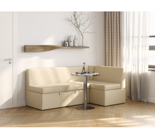 Кухонный диван Салотти Густаво, Гринвич Бежевый, экокожа Бежевый, экокожа