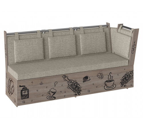 Кухонный диван Budunov Group Риккардо Дуб сонома трюфель / Бежевый, ткань Дуб сонома трюфель / Бежевый, ткань