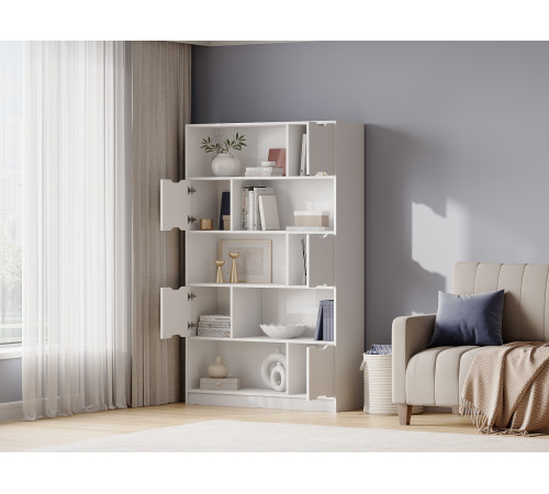 Стеллаж Правила мебели Юджин Белый С дверцами