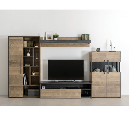 Стеллаж Моби Трувор 13.206 Дуб Гранж песочный / Интра Дуб Гранж песочный / Интра