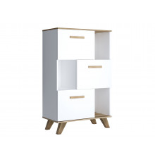 Стеллаж Кураж Вега Скандинавия Дуб Каньон / Белый / Белый глянец Дуб Каньон / Белый / Белый глянец