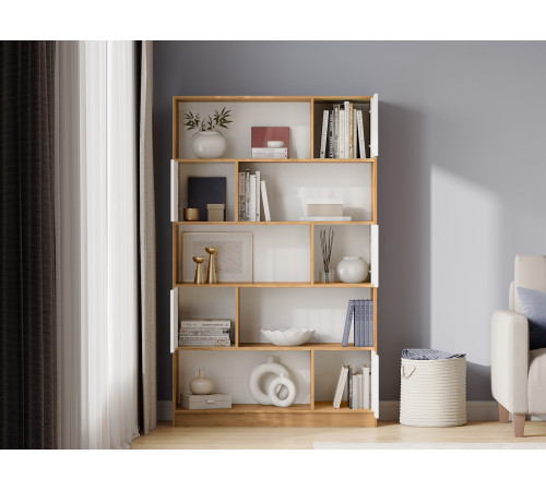 Стеллаж Правила мебели Юджин Дуб Крафт С дверцами