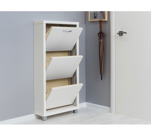 Обувница IRONNORI Люкс 3 Белый шагрень Белый шагрень