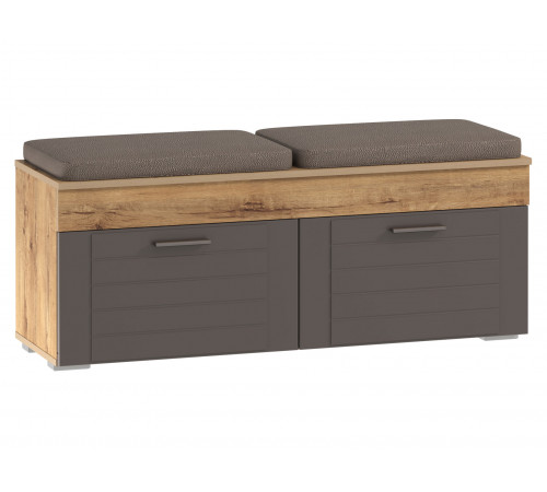 Обувница Сильва Ливорно Дуб Бунратти / Софт графит  Дуб Бунратти / Софт графит