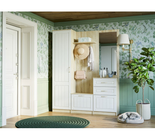 Обувница Сильва Оливия Лайт Дуб Сонома / Белое дерево Дуб Сонома / Белое дерево