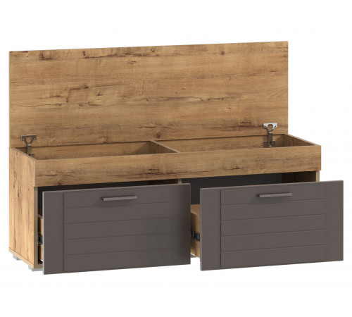 Обувница Сильва Ливорно Дуб Бунратти / Софт графит  Дуб Бунратти / Софт графит