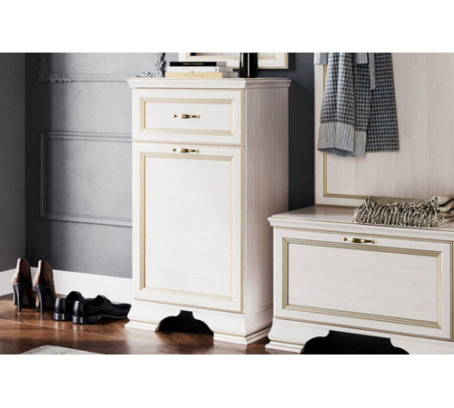 Обувница Кураж Сиена Бодега белый, патина золото Бодега белый, патина золото