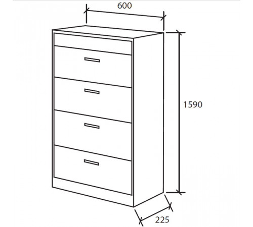 Обувница Вентал Арт Комфорт К-4 Венге / Беленый дуб Венге / Беленый дуб