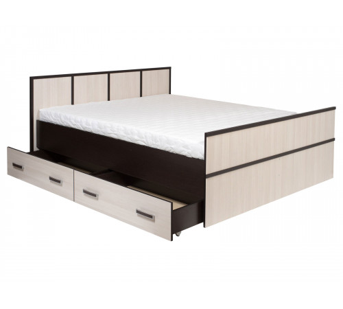 Двуспальная кровать BTS Сакура Венге / Лоредо С основанием настил 160х200 см