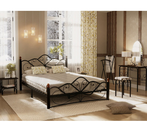 Двуспальная кровать Форвард-мебель Влада Черный, металл 160х200 см