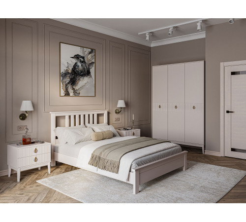 Двуспальная кровать Правила мебели Власта Льняной Без ящиков 160х200 см