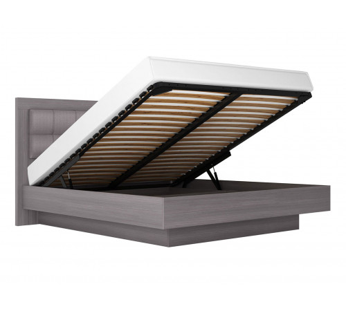 Двуспальная кровать Кураж Парма Нео Делюкс ПМ Лиственница темная / Экокожа дила 180х200 см