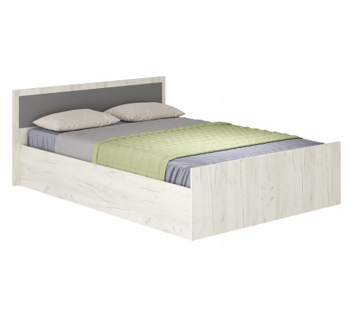 Двуспальная кровать BTS Фиеста Дуб Крафт белый С реечным основанием 140х200 см