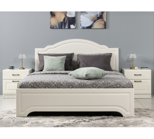 Двуспальная кровать Моби Ливерпуль  Ясень Ваниль / Белый Ясень Ваниль / Белый 160х200 см