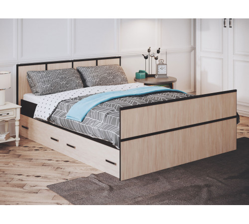 Двуспальная кровать BTS Сакура Венге / Лоредо С основанием настил 160х200 см