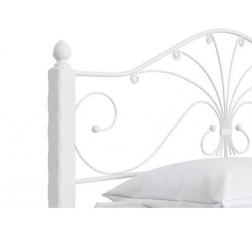 Двуспальная кровать Форвард-мебель Синди Кремовый, металл / Белый, массив 160х200 см