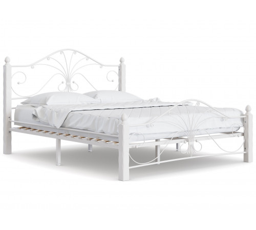 Двуспальная кровать Форвард-мебель Синди Кремовый, металл / Белый, массив 160х200 см