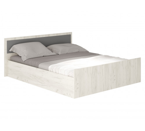 Двуспальная кровать BTS Фиеста Дуб Крафт белый С основанием настил 160х200 см