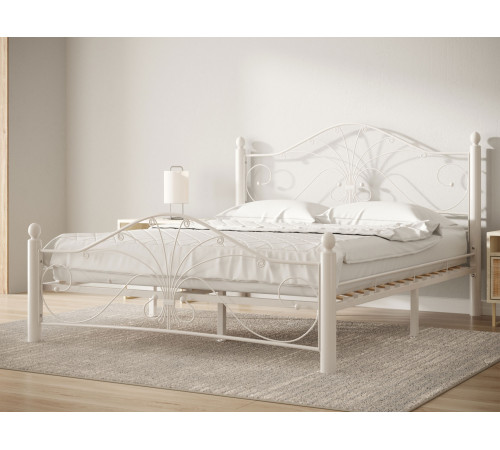 Двуспальная кровать Форвард-мебель Синди Кремово-белый, металл 140х200 см
