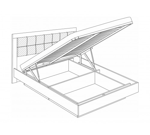 Двуспальная кровать Кураж Парма Нео Делюкс ПМ Лиственница темная / Экокожа дила 180х200 см
