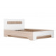 Двуспальная кровать МК СТИЛЬ Палермо С Ясень Шимо светлый / Белый глянец С основанием и подъемным механизмом 140х200 см