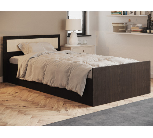 Двуспальная кровать BTS Фиеста Венге / Лоредо С основанием настил 120х200 см