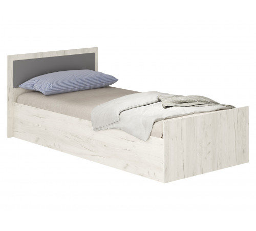Двуспальная кровать BTS Фиеста Дуб Крафт белый С реечным основанием 90х200 см