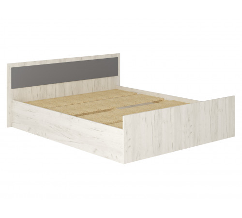 Двуспальная кровать BTS Фиеста Дуб Крафт белый С основанием настил 160х200 см