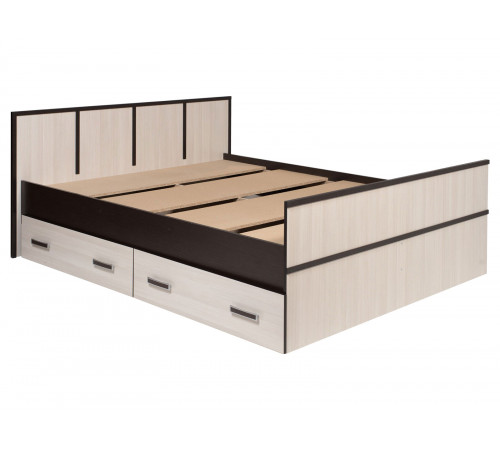 Двуспальная кровать BTS Сакура Венге / Лоредо С основанием настил 160х200 см