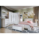 Двуспальная кровать МК СТИЛЬ Палермо С Ясень Шимо светлый / Белый глянец С основанием и подъемным механизмом 140х200 см