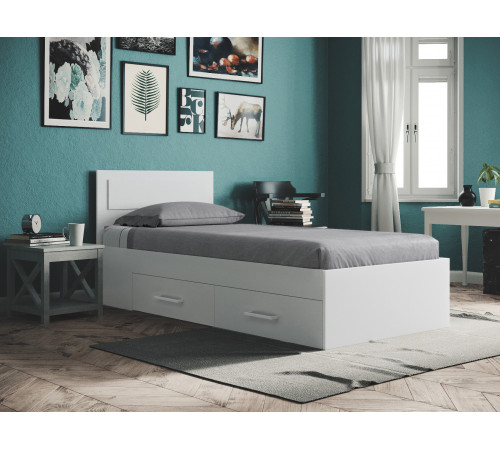 Двуспальная кровать Правила мебели Жаклин Белый 90х200 см