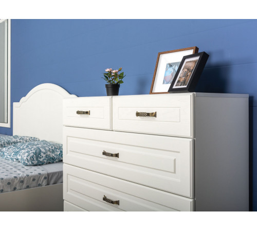 Двуспальная кровать Моби Ливерпуль  Ясень Ваниль / Белый Ясень Ваниль / Белый 160х200 см