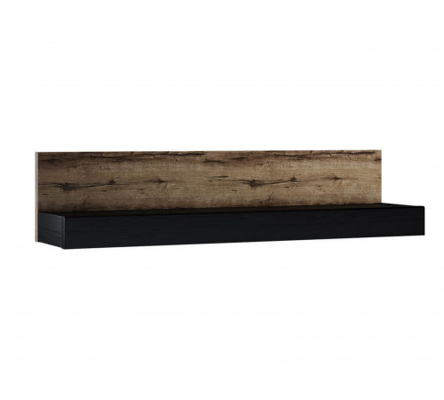 Настенная полка Анрэкс Джагер Дуб монастырский / Черный Дуб монастырский / Черный