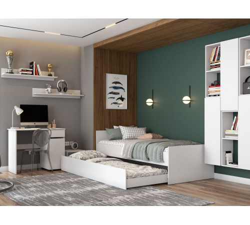 Настенная полка СВ-Мебель Тайлер Белый текстурный Белый текстурный