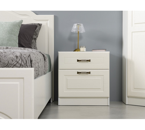 Прикроватная тумбочка Моби Ливерпуль Ясень Ваниль / Белый Ясень Ваниль / Белый