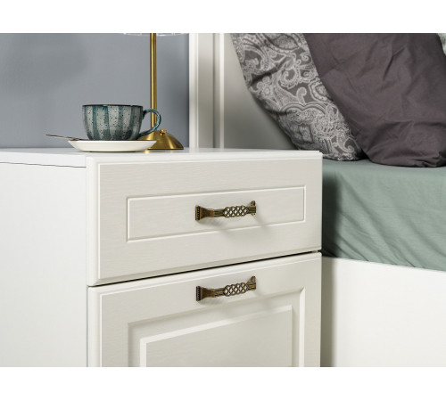 Прикроватная тумбочка Моби Ливерпуль Ясень Ваниль / Белый Ясень Ваниль / Белый