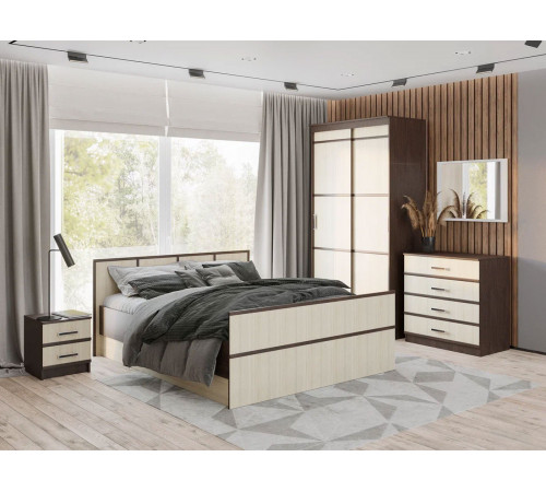 Прикроватная тумбочка BTS Сакура 2шт Венге / Лоредо Венге / Лоредо