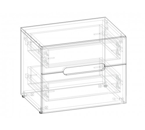 Прикроватная тумбочка МК СТИЛЬ Палермо Ясень Шимо светлый / Белый глянец Ясень Шимо светлый / Белый глянец