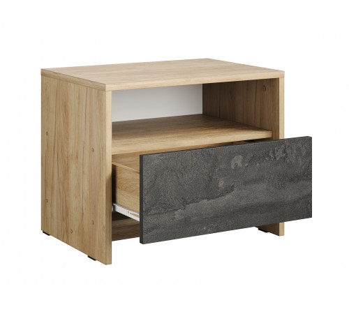 Прикроватная тумбочка СВ-Мебель МСП 1 Дуб золотой / Камень тёмный Дуб золотой / Камень тёмный