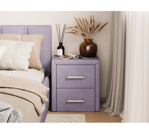 Прикроватная тумбочка Правила мебели Женева Лаванда, велюр Лаванда, велюр
