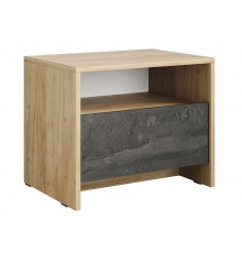 Прикроватная тумбочка СВ-Мебель МСП 1 Дуб золотой / Камень тёмный Дуб золотой / Камень тёмный