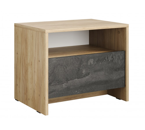 Прикроватная тумбочка СВ-Мебель МСП 1 Дуб золотой / Камень тёмный Дуб золотой / Камень тёмный