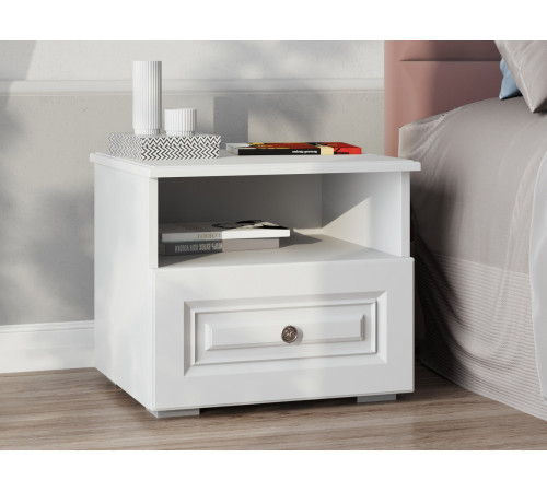 Прикроватная тумбочка Правила мебели Аврора Белый античный Белый античный