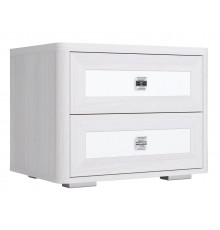 Прикроватная тумбочка Кураж Парма НЕО Ясень Анкор светлый / Экокожа белая Ясень Анкор светлый / Экокожа белая