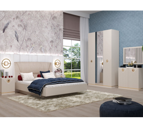 Прикроватная тумбочка Кураж Капри Сатин Левая Сатин