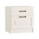 Прикроватная тумбочка Моби Ливерпуль Ясень Ваниль / Белый Ясень Ваниль / Белый