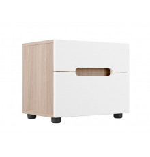 Прикроватная тумбочка МК СТИЛЬ Палермо Ясень Шимо светлый / Белый глянец Ясень Шимо светлый / Белый глянец