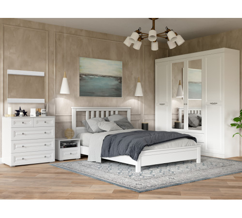 Прикроватная тумбочка Правила мебели Аврора Белый античный Белый античный