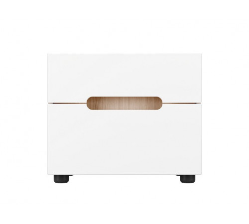 Прикроватная тумбочка МК СТИЛЬ Палермо Ясень Шимо светлый / Белый глянец Ясень Шимо светлый / Белый глянец