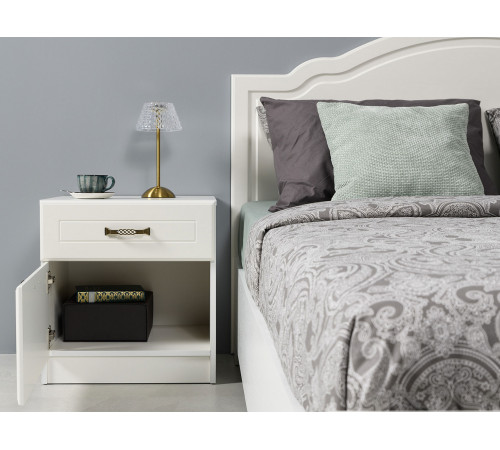 Прикроватная тумбочка Моби Ливерпуль Ясень Ваниль / Белый Ясень Ваниль / Белый